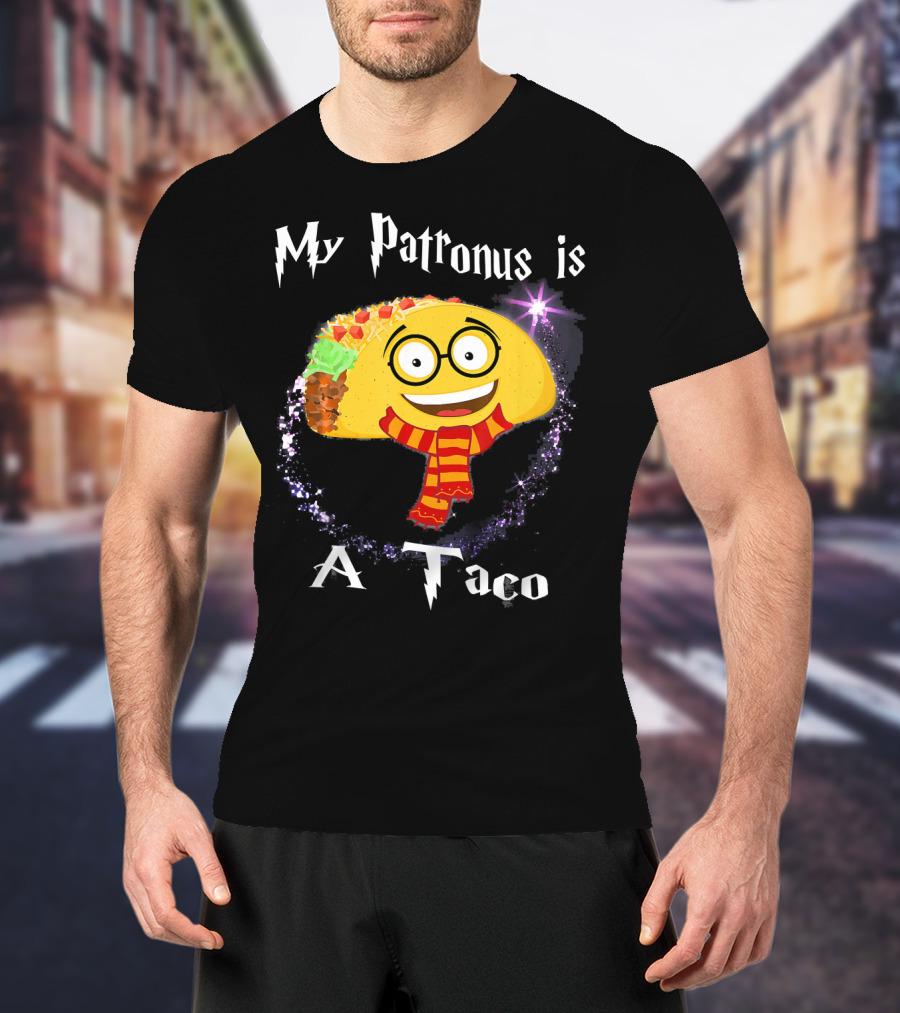 My Patronus Is A Taco Magic Sparkle Taco In Scarf T-Shirt