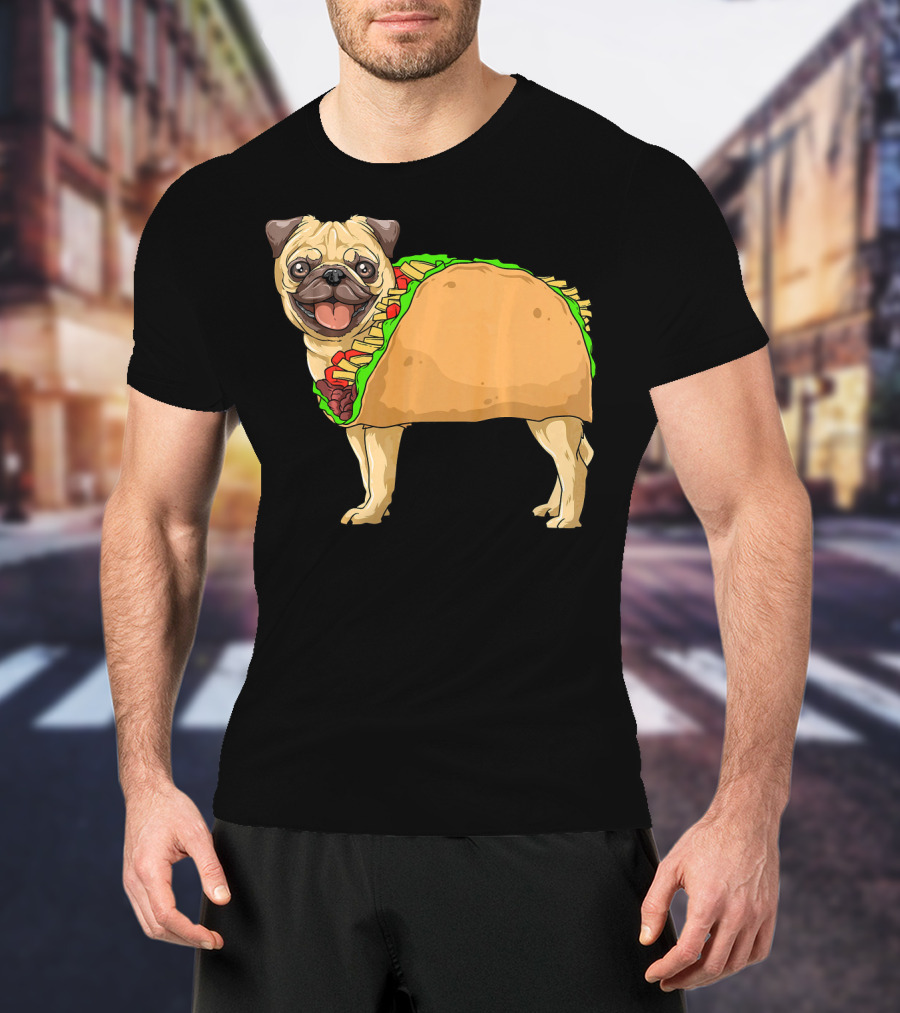 Taco Pug Mexican Burrito Pug T-Shirt