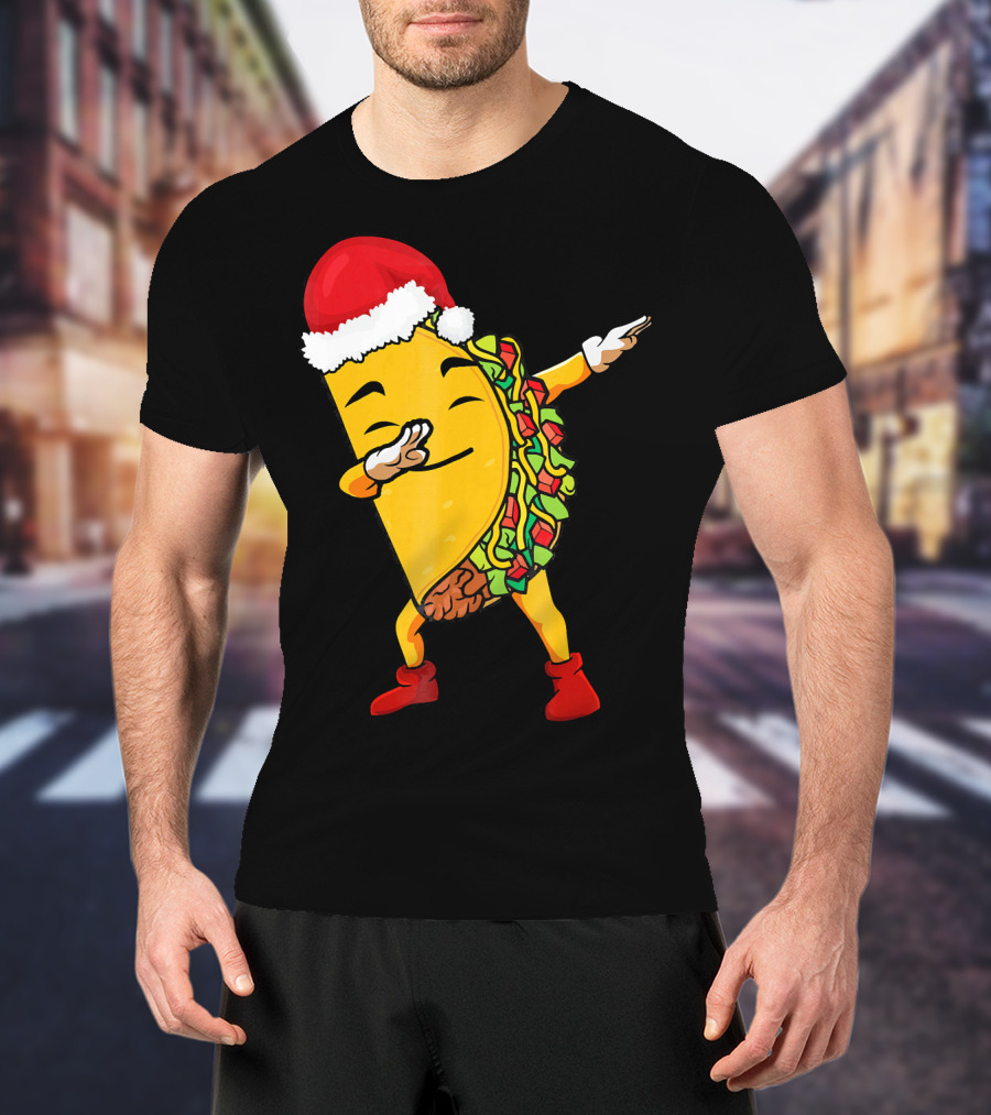 Funny Taco Santa Dabbing Christmas Matcher T-Shirt