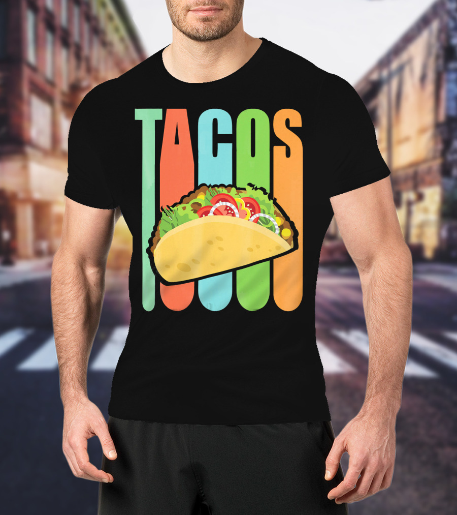 Retro Tacos Mexica Vintage Funny T-Shirt
