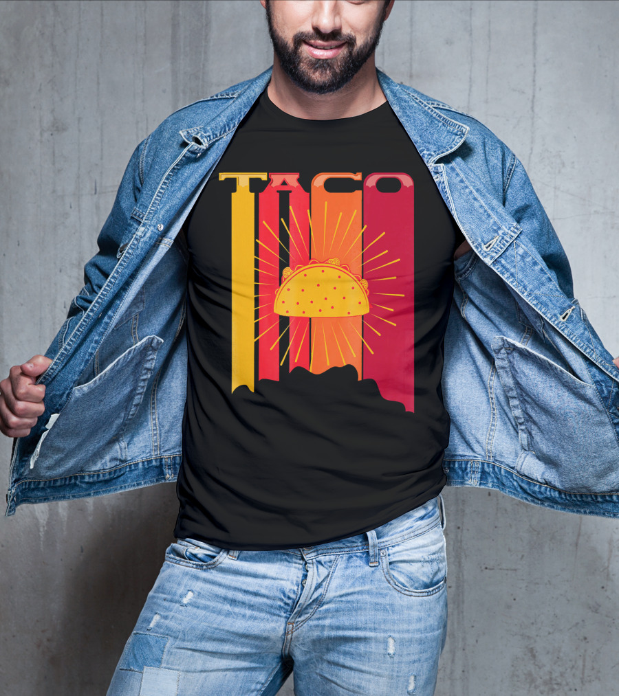 Retro Vintage 70s 80s Taco Sunburst Fiesta T-Shirt