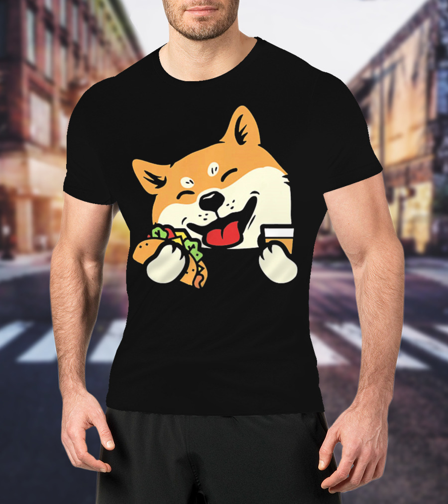 Cute Shiba Inu Taco Pocket Cinco De Mayo T-Shirt