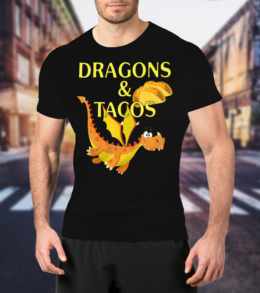 Dragons And Tacos Funny Fantas T-Shirt