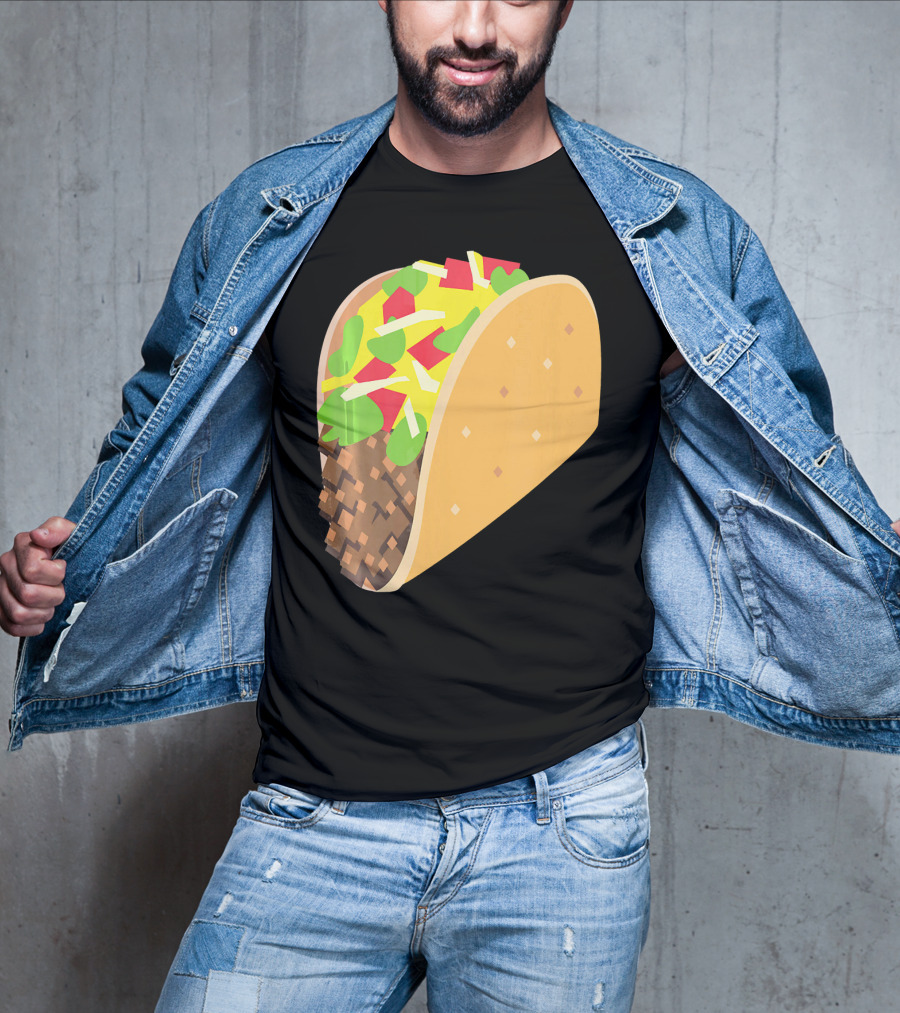 Emoji Taco Tuesday Mexican Tex Mex Torti Pixelated T-Shirt