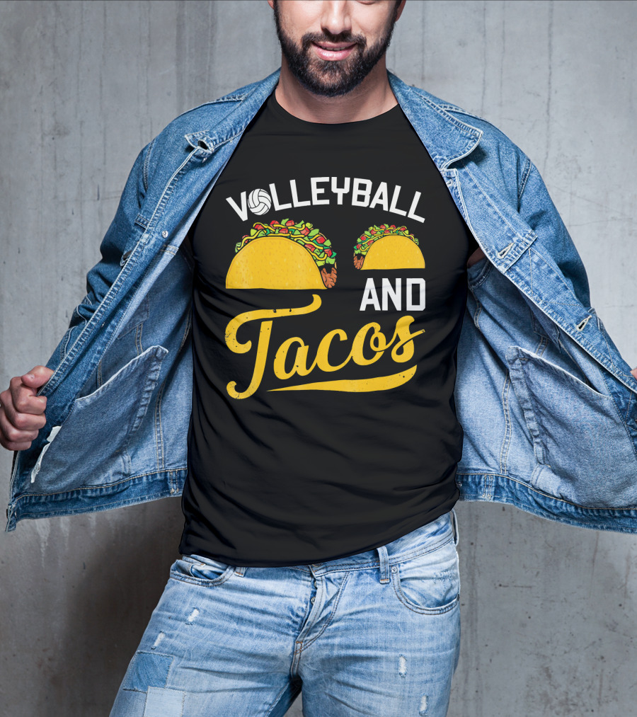 Volleyball Enthusiast's Love For Tacos T-Shirt