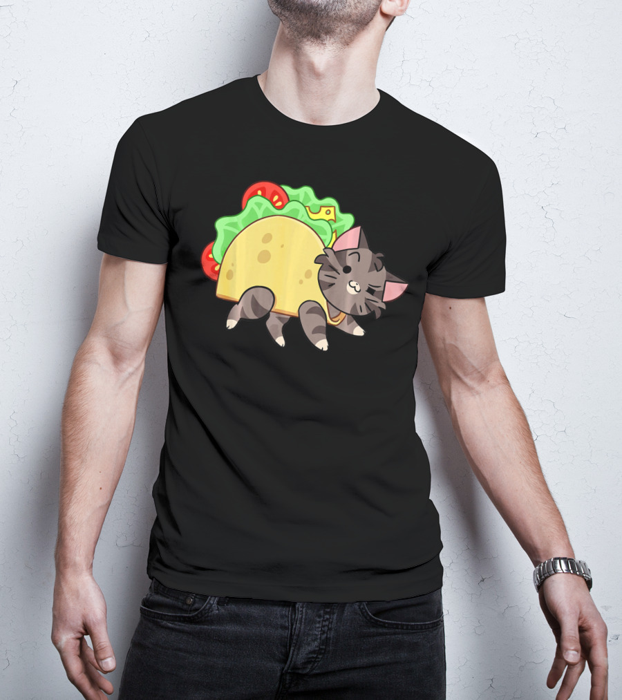 Hard Shell Tacos Cat With Lettuce And Tomato T-Shirt