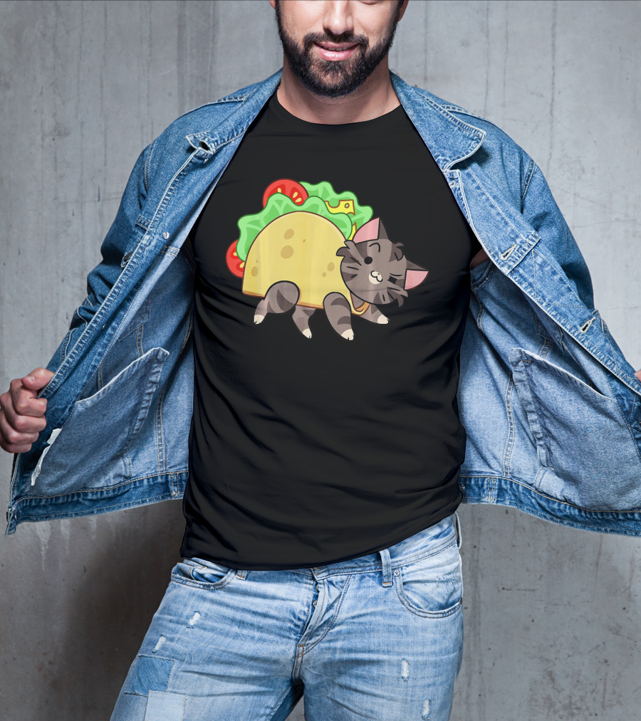 Hard Shell Tacos Cat With Lettuce And Tomato T-Shirt