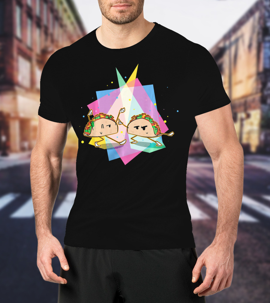Dancing Disco Tacos Funny Taco 80s Retro T-Shirt