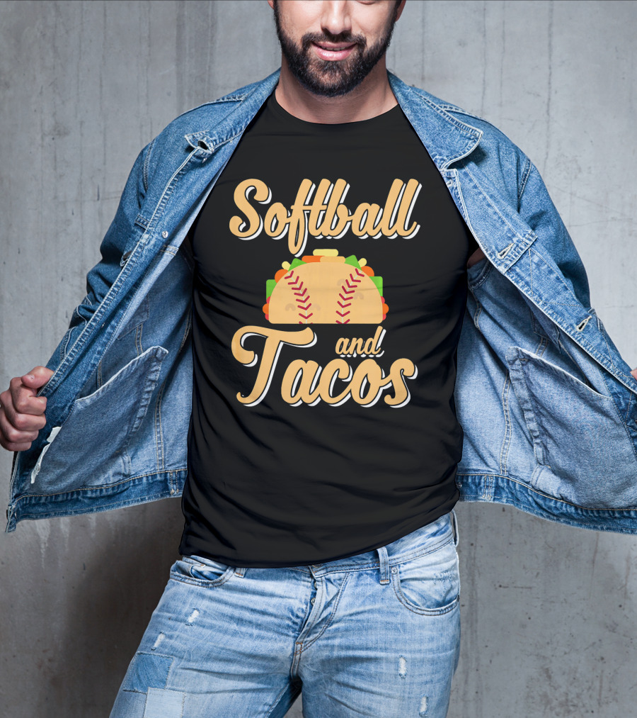 Softball And Tacos Cute Novelty T-Shirt