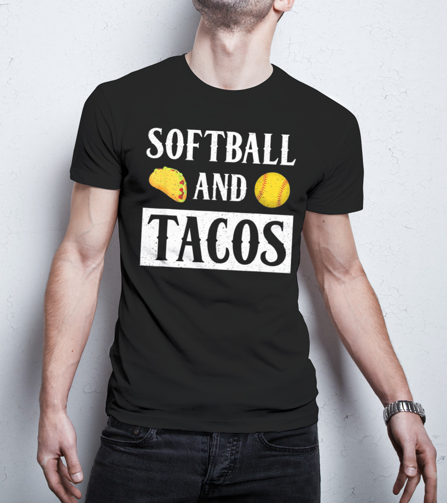 Softball And Tacos With Taco And Softball Icons T-Shirt