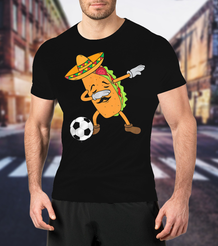 Mexico Soccer Taco Dabbing Sombrero Cool T-Shirt
