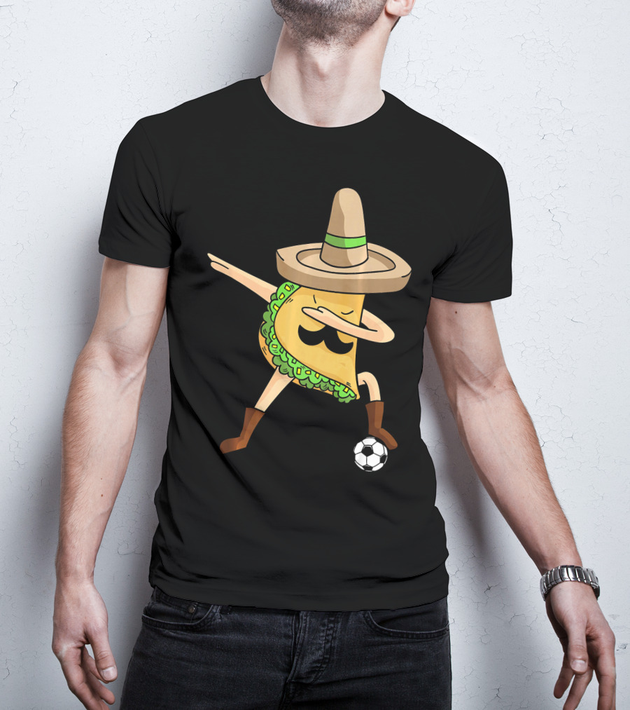 Mexico Dabbing Soccer Taco Cool Sombrero Boots T-Shirt
