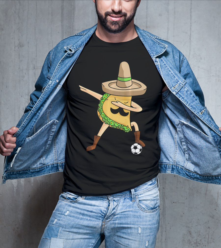 Mexico Dabbing Soccer Taco Cool Sombrero Boots T-Shirt