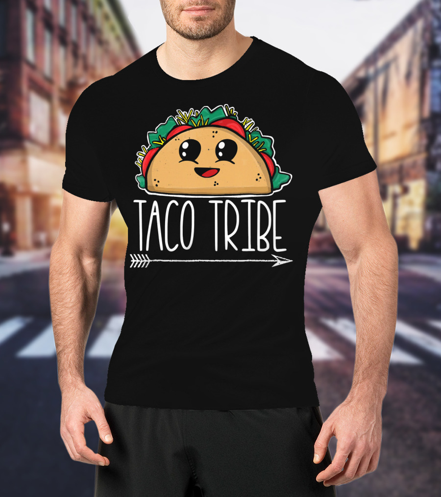Taco Tribe Cute Taco Face With Arrow T-Shirt
