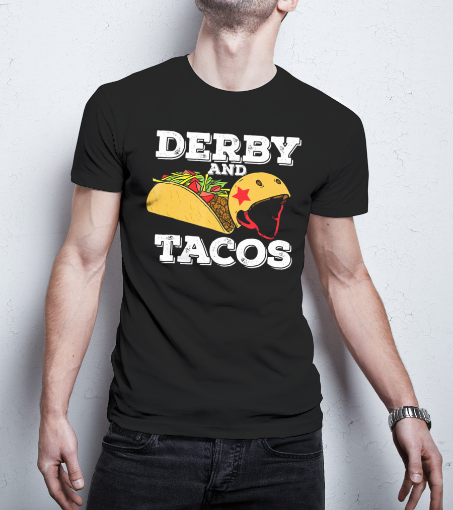 Derby And Tacos Helmet With Star And Taco Filling T-Shirt