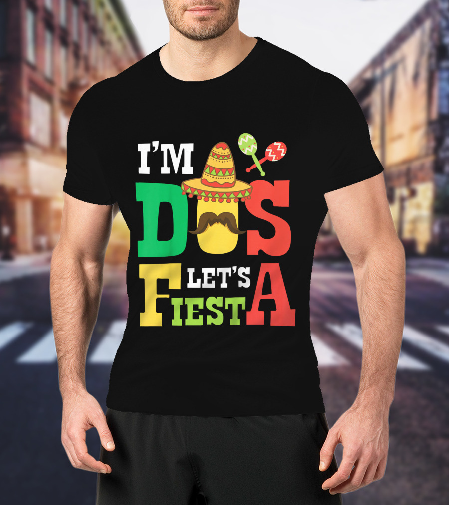 I'm Dos Let's Fiesta 2nd Birthday Taco Hat Maracas T-Shirt