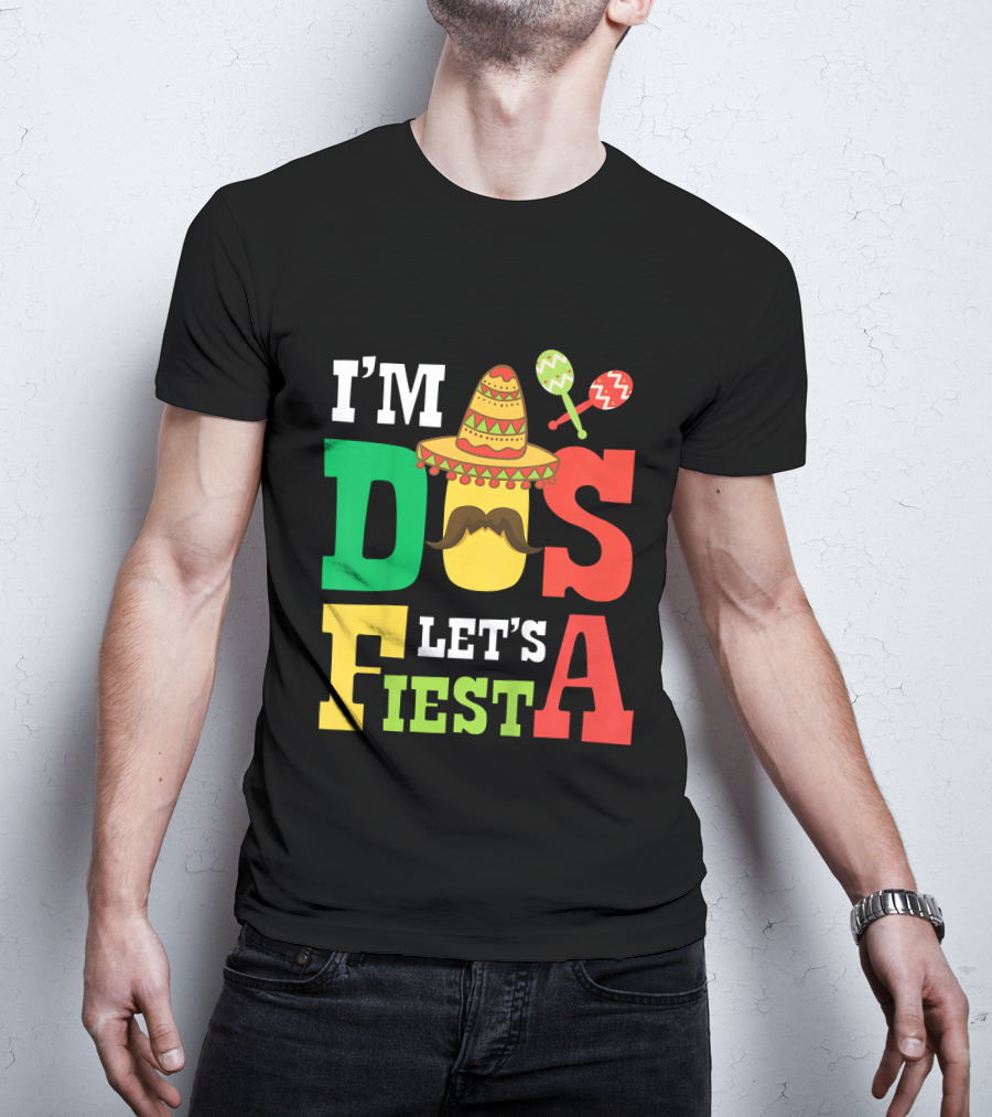 I'm Dos Let's Fiesta 2nd Birthday Taco Hat Maracas T-Shirt
