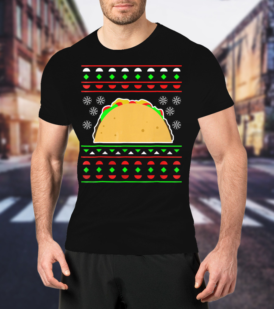 Taco Ugly Christmas Sweater Merry T-Shirt