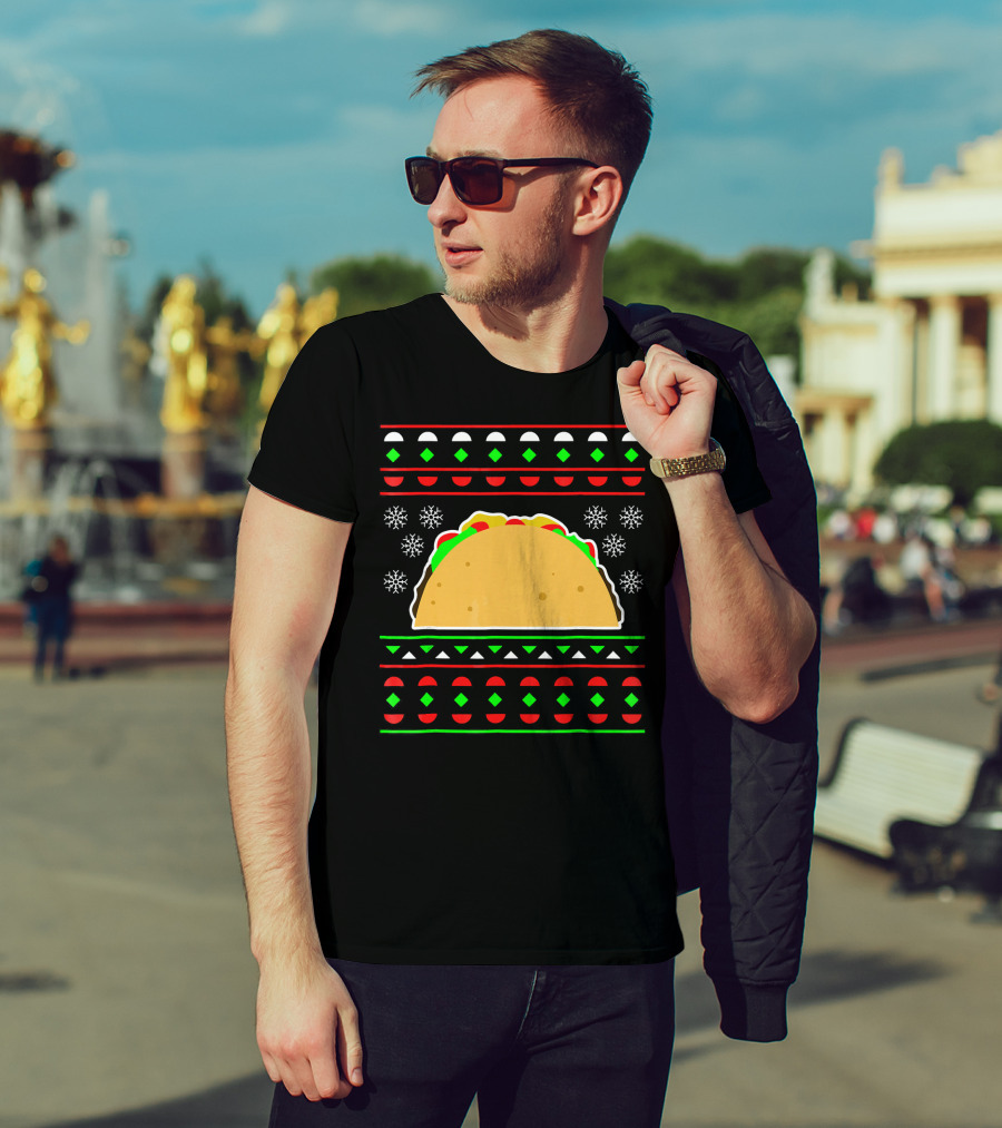 Taco Ugly Christmas Sweater Merry T-Shirt