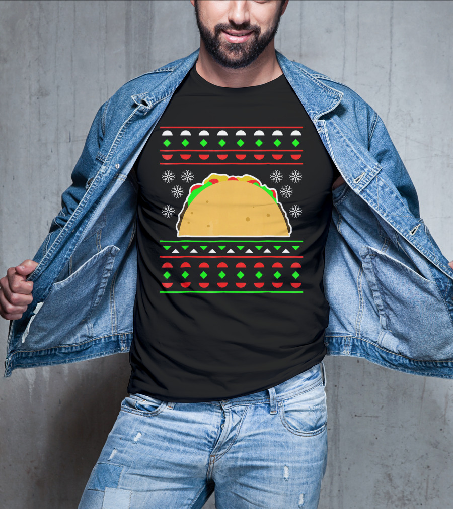 Taco Ugly Christmas Sweater Merry T-Shirt