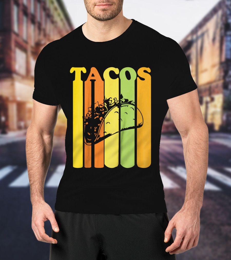 Tacos Retro Vintage Stripes Kids Novelty T-Shirt