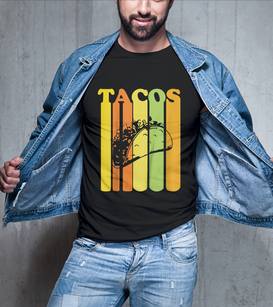 Tacos Retro Vintage Stripes Kids Novelty T-Shirt