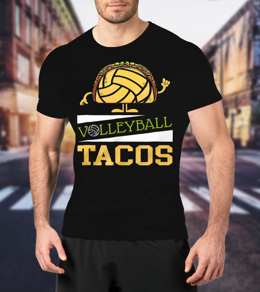 Volleyball Tacos Fun Men Women Kids Volleyball Player T-Shirt