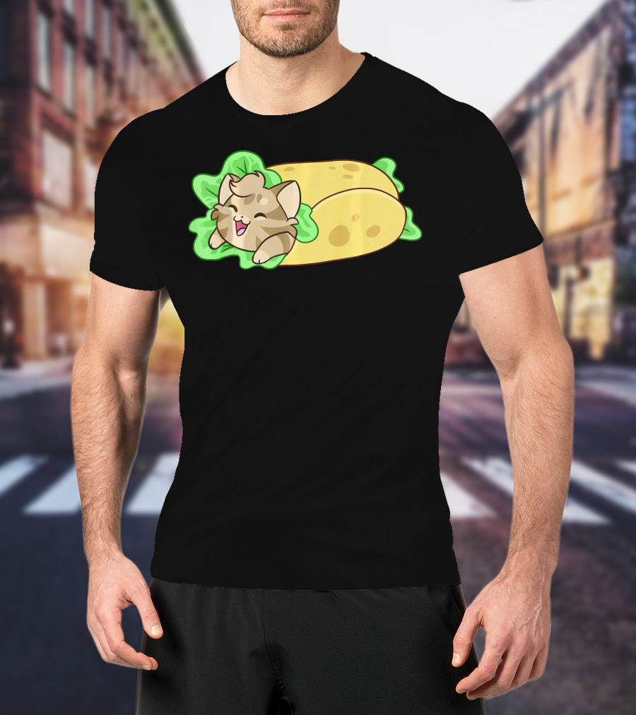 Soft Taco Shell Cat Cozy Wrap T-Shirt
