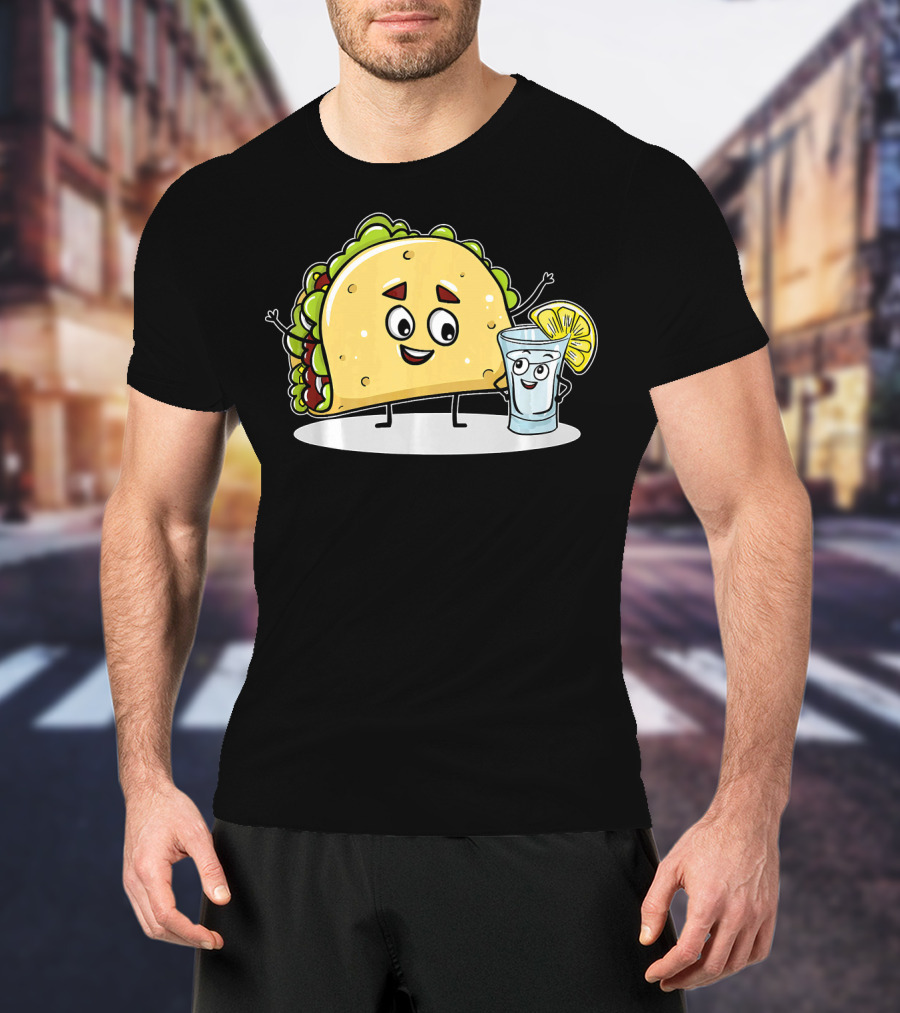 Kawaii Style Taco And Tequila Best Friends With Lemon Slice T-Shirt