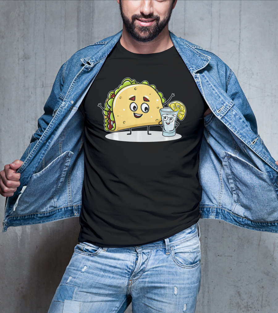 Kawaii Style Taco And Tequila Best Friends With Lemon Slice T-Shirt