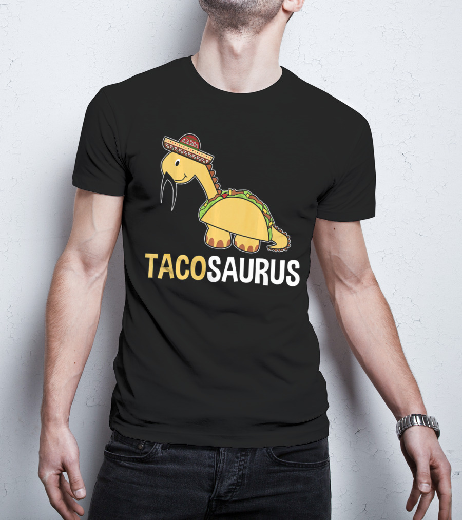 Tacosaurus Dinosaur Wearing Sombrero T-Shirt