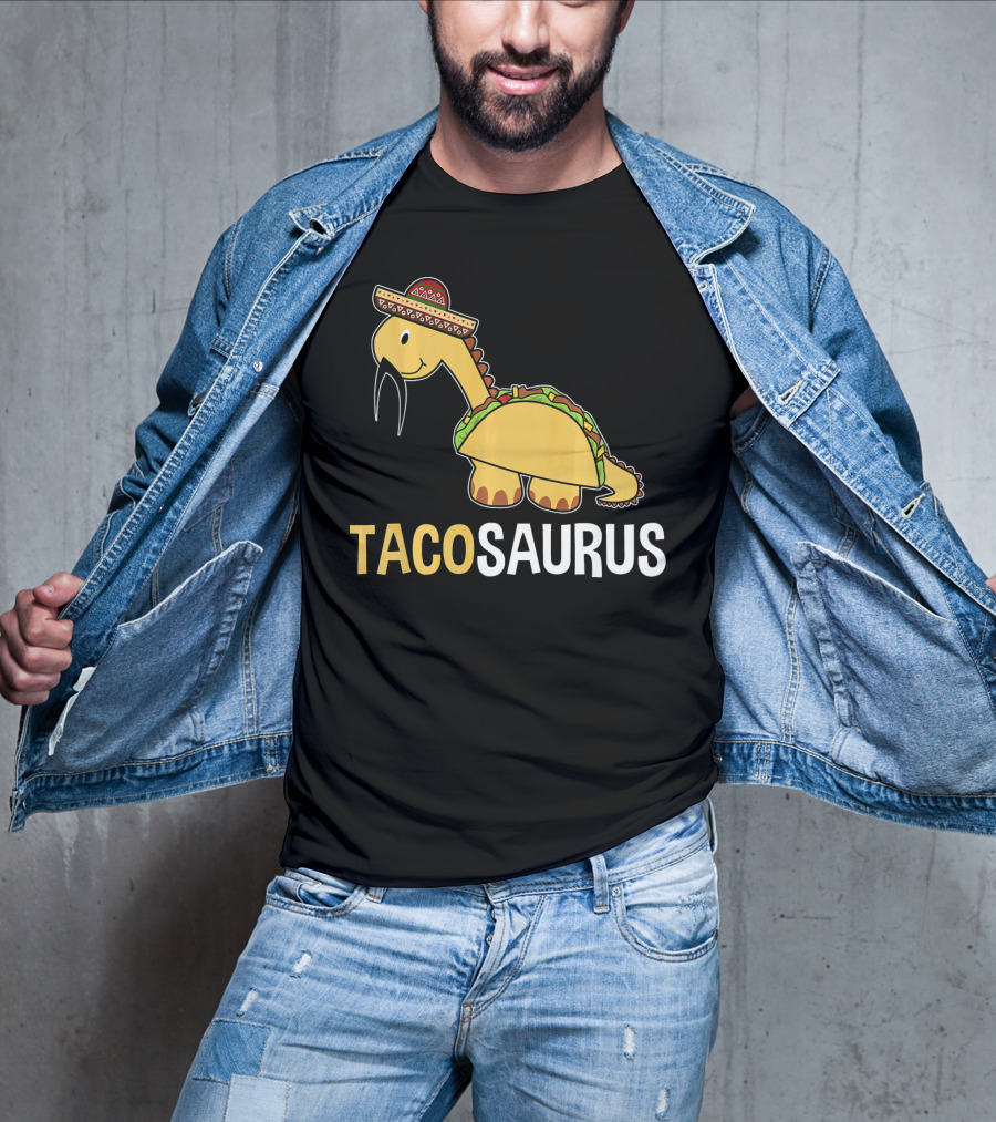 Tacosaurus Dinosaur Wearing Sombrero T-Shirt