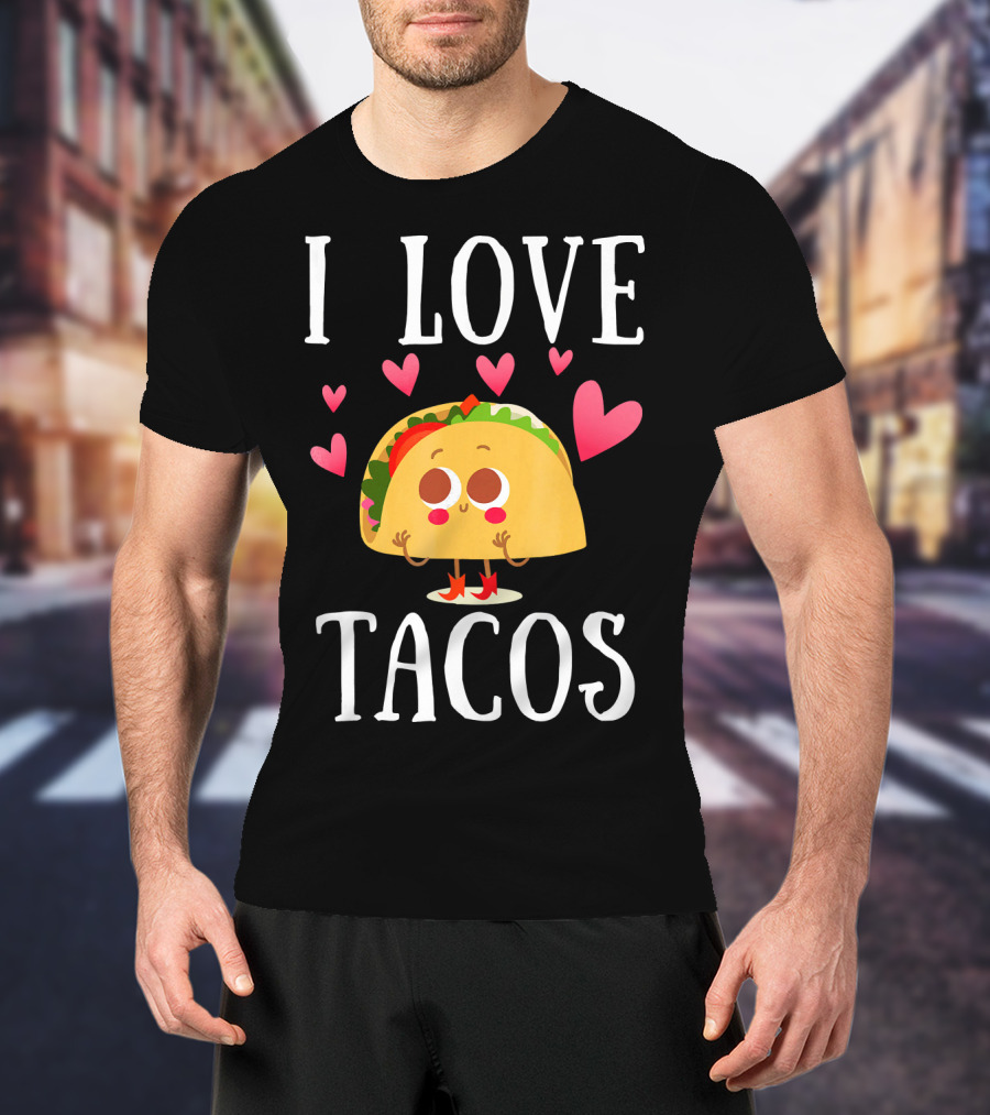 I Love Tacos Cute Heart Taco Kawaii T-Shirt