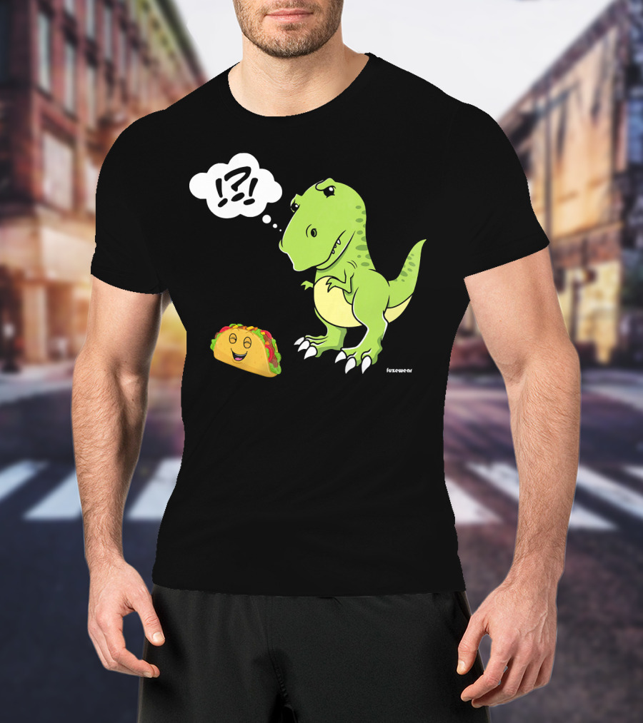 TRex Confused By Happy Taco Funny Sad Dino T-Shirt