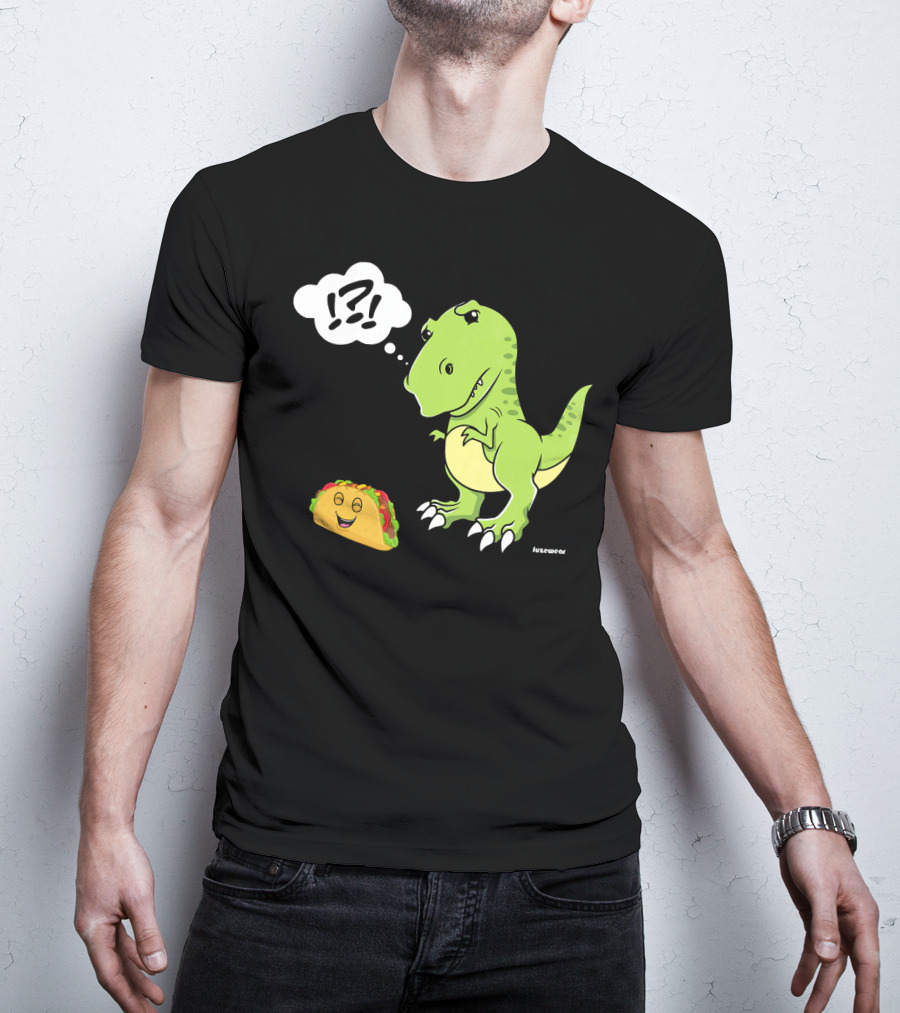 TRex Confused By Happy Taco Funny Sad Dino T-Shirt