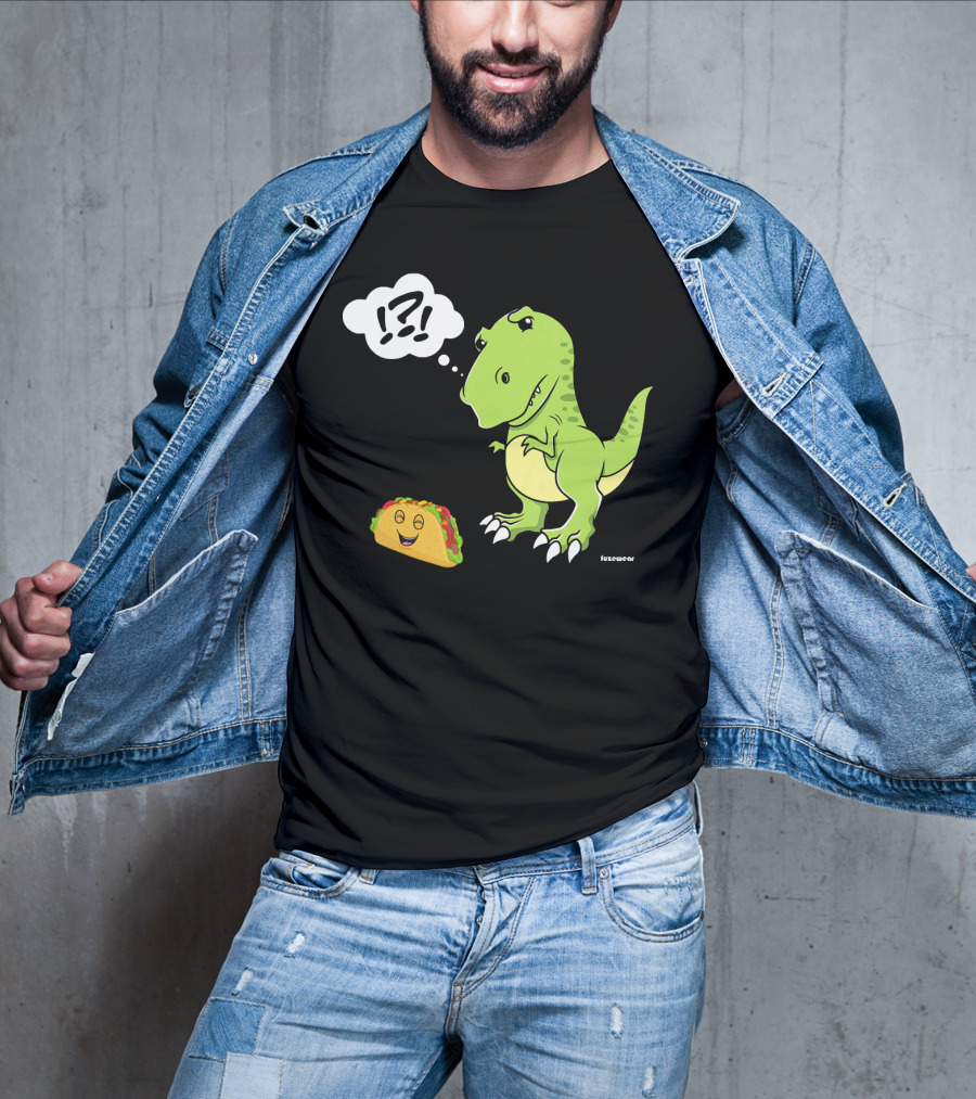 TRex Confused By Happy Taco Funny Sad Dino T-Shirt