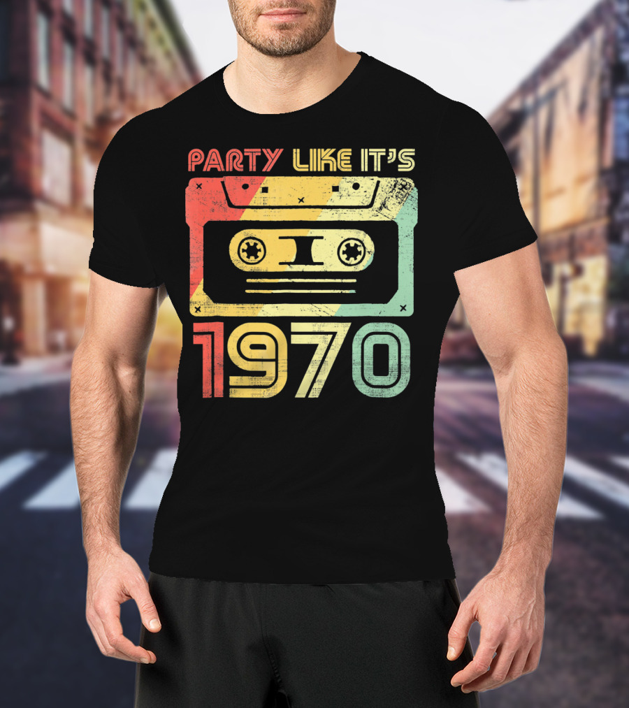 Party Like It's 1970 Retro 70s Cassette Tape T-Shirt