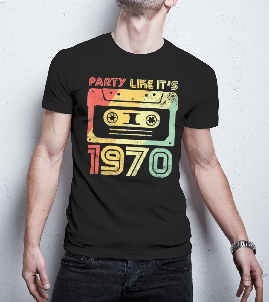Party Like It's 1970 Retro 70s Cassette Tape T-Shirt