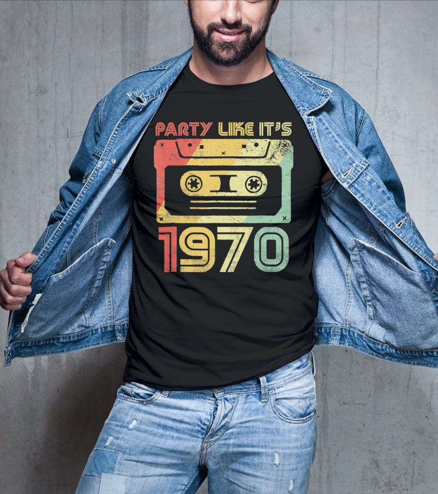 Party Like It's 1970 Retro 70s Cassette Tape T-Shirt