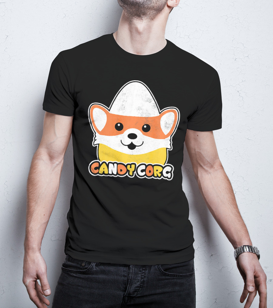 Candy Corn Corgi Halloween Dog Candy Corgi T-Shirt