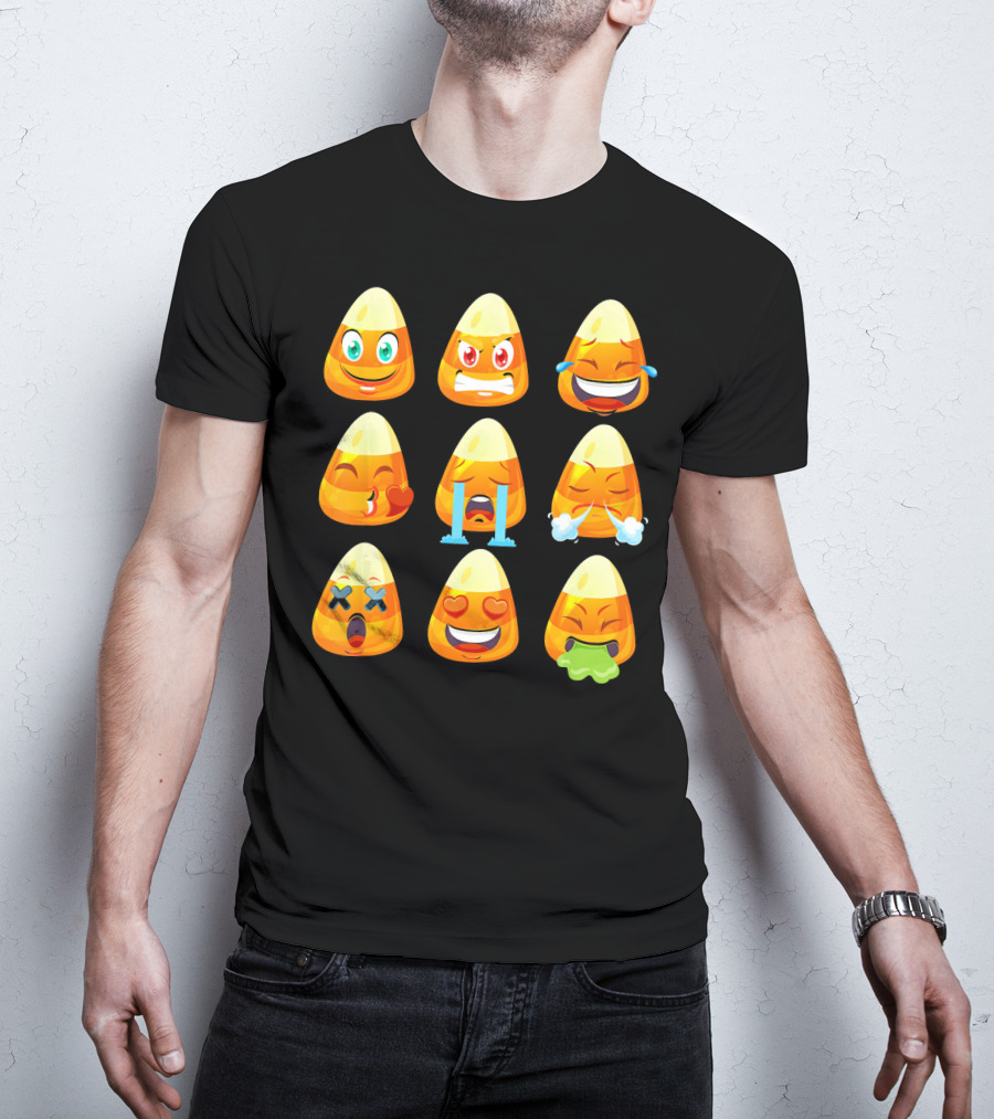Candy Corn Emoticons Love Faces Expressions T-Shirt