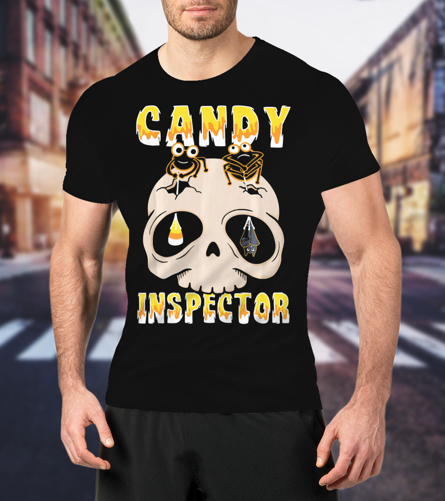 Candy Inspector Funny Skull Halloween Costume T-Shirt