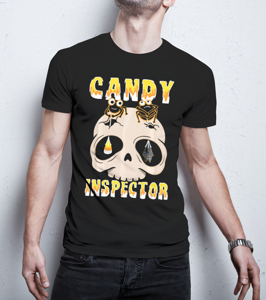 Candy Inspector Funny Skull Halloween Costume T-Shirt