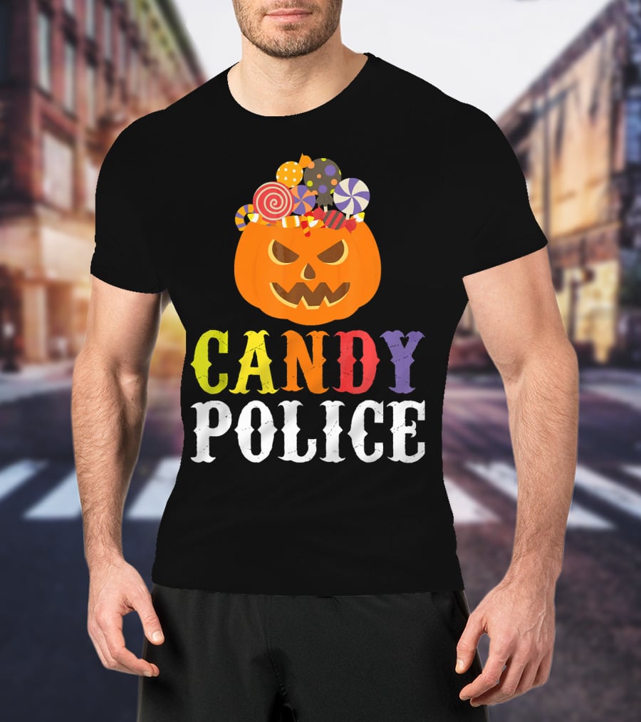 Candy Police Jack O Lantern Halloween Sweets T-Shirt