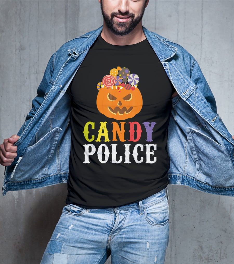 Candy Police Jack O Lantern Halloween Sweets T-Shirt