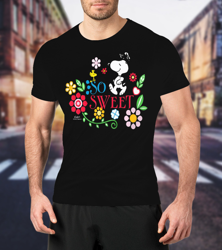 Snoopy Woodstock So Sweet Floral Bliss Peanuts T-Shirt