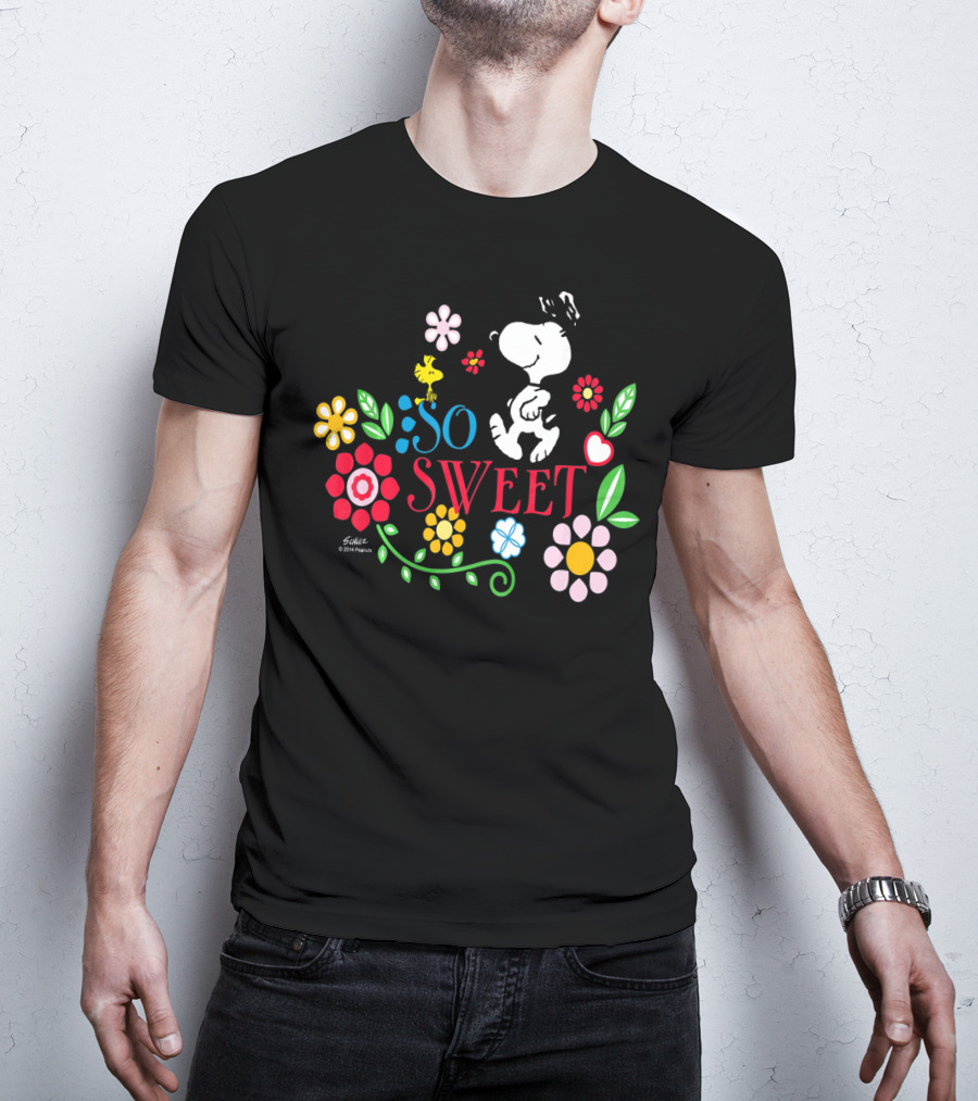 Snoopy Woodstock So Sweet Floral Bliss Peanuts T-Shirt