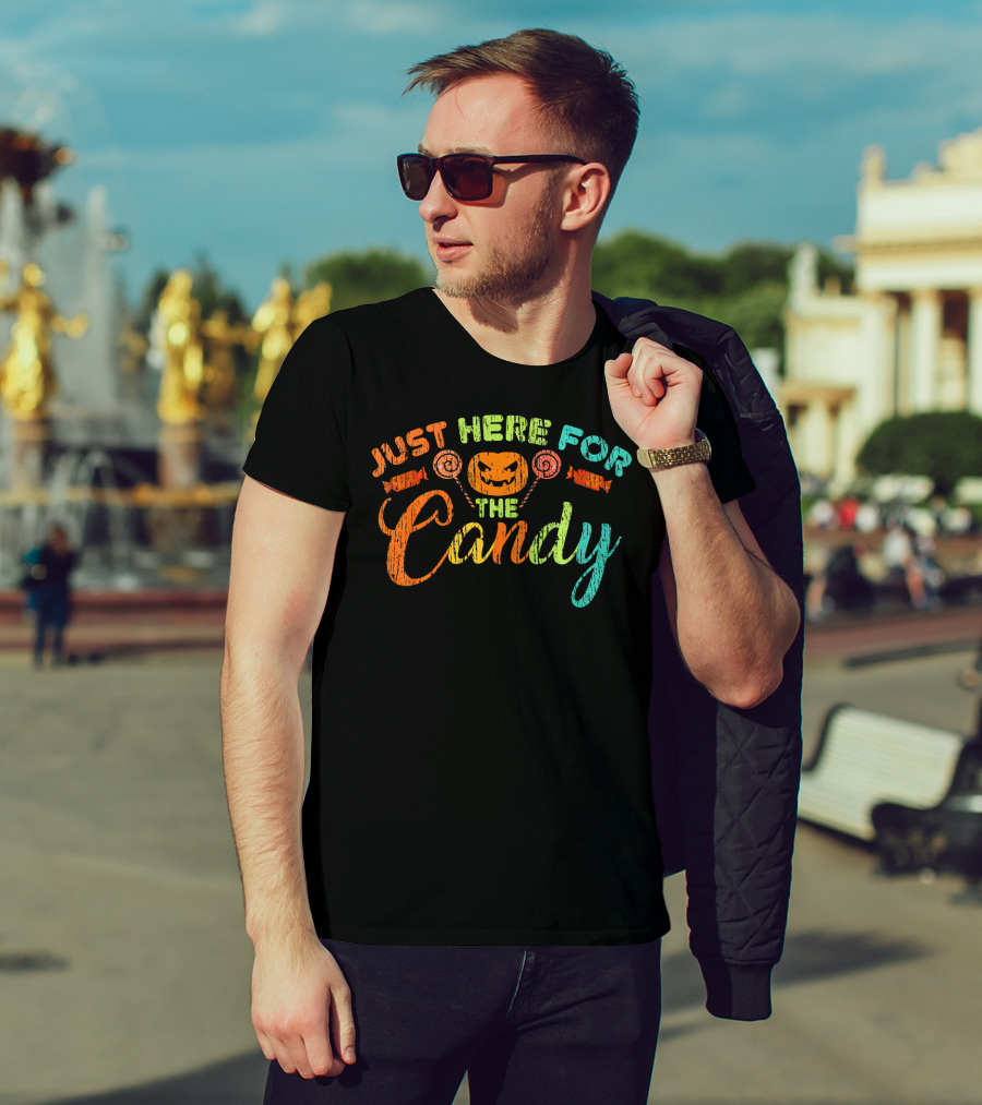 Just Here For The Candy Halloween Jack-O'-Lantern Lollipops T-Shirt