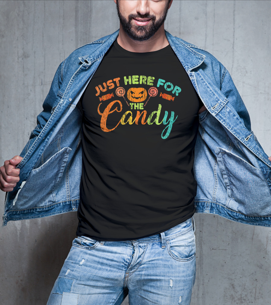Just Here For The Candy Halloween Jack-O'-Lantern Lollipops T-Shirt