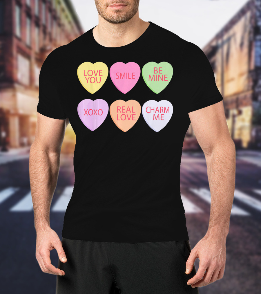 Valentines Sweetheart Cute Heart Love You Smile Be Mine XOXO Real Love Charm Me T-Shirt